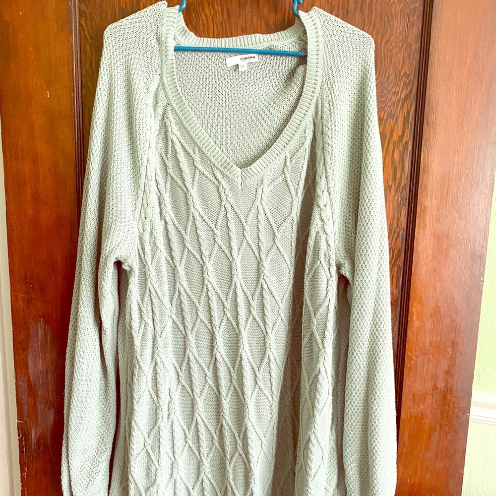 Pale mint green long sleeve sweater